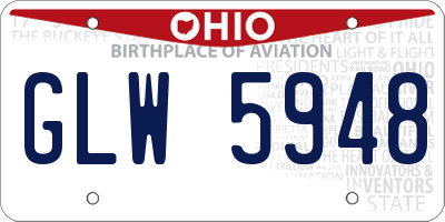 OH license plate GLW5948