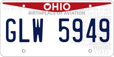 OH license plate GLW5949