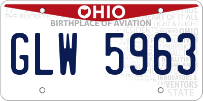 OH license plate GLW5963