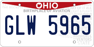 OH license plate GLW5965