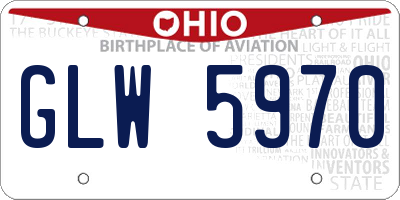 OH license plate GLW5970