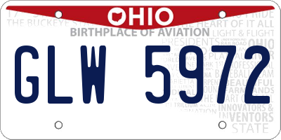 OH license plate GLW5972