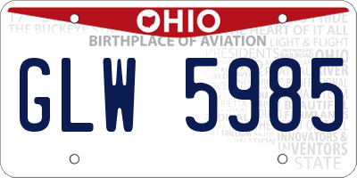 OH license plate GLW5985