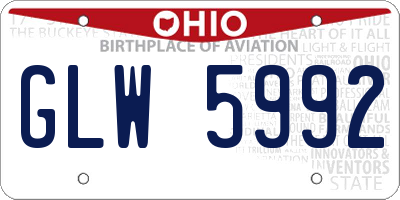 OH license plate GLW5992