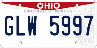 OH license plate GLW5997