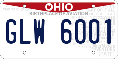 OH license plate GLW6001