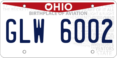 OH license plate GLW6002