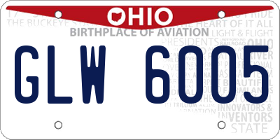 OH license plate GLW6005