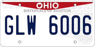 OH license plate GLW6006