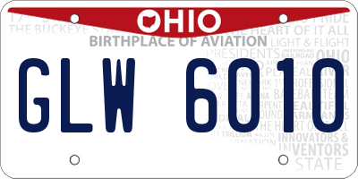 OH license plate GLW6010