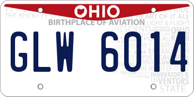OH license plate GLW6014