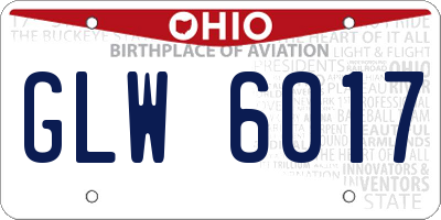 OH license plate GLW6017