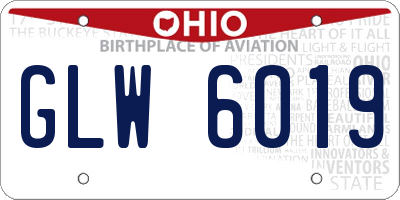 OH license plate GLW6019