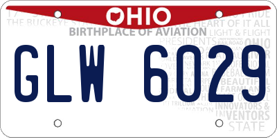 OH license plate GLW6029
