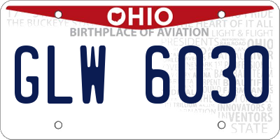 OH license plate GLW6030