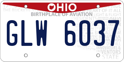 OH license plate GLW6037