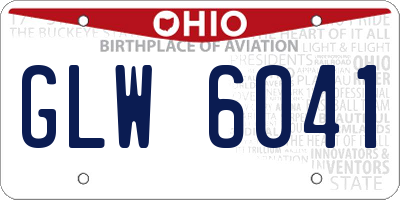 OH license plate GLW6041