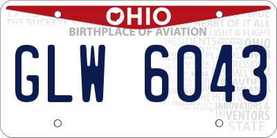 OH license plate GLW6043