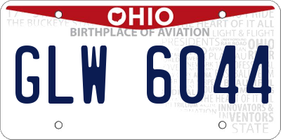 OH license plate GLW6044