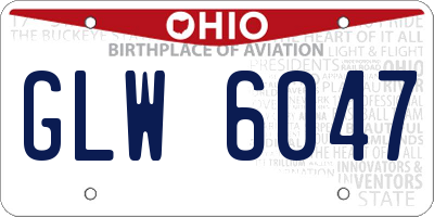OH license plate GLW6047