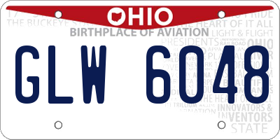OH license plate GLW6048