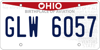 OH license plate GLW6057