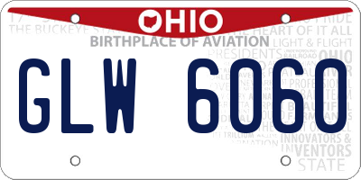 OH license plate GLW6060