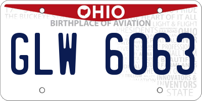 OH license plate GLW6063