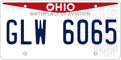 OH license plate GLW6065