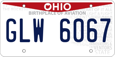 OH license plate GLW6067