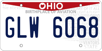 OH license plate GLW6068