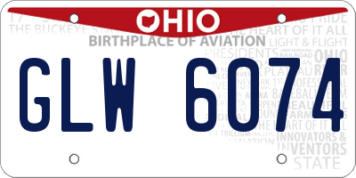 OH license plate GLW6074