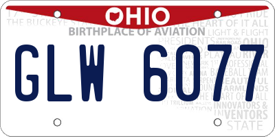 OH license plate GLW6077