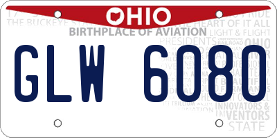 OH license plate GLW6080