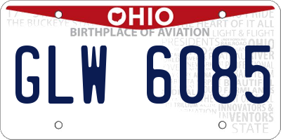 OH license plate GLW6085
