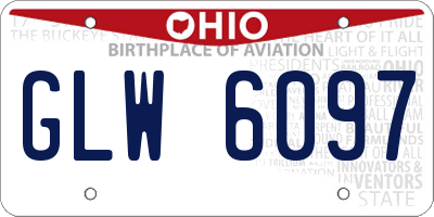 OH license plate GLW6097