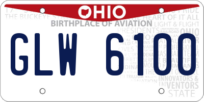 OH license plate GLW6100