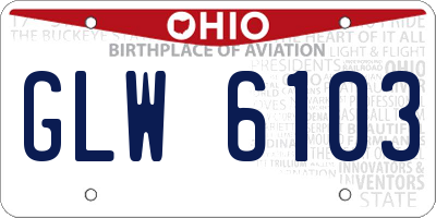 OH license plate GLW6103