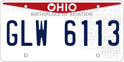 OH license plate GLW6113