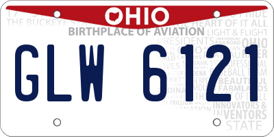 OH license plate GLW6121