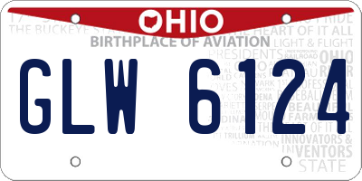 OH license plate GLW6124