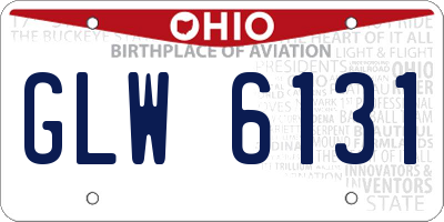 OH license plate GLW6131
