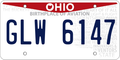OH license plate GLW6147