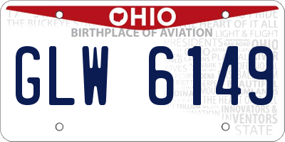 OH license plate GLW6149