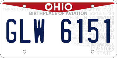 OH license plate GLW6151