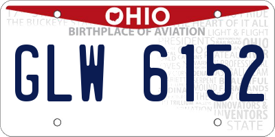 OH license plate GLW6152