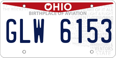 OH license plate GLW6153