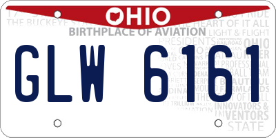 OH license plate GLW6161
