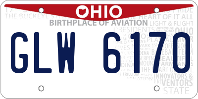 OH license plate GLW6170