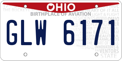 OH license plate GLW6171